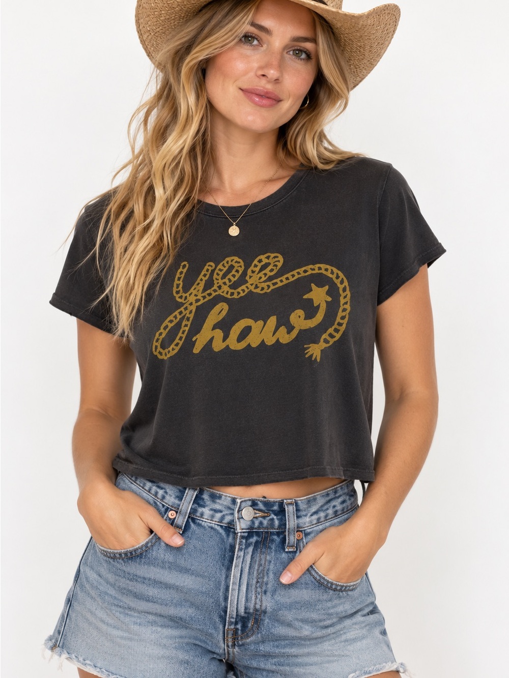 NEW Junk Food YEEHAW Vintage Baby Tee Size Small NWT $50